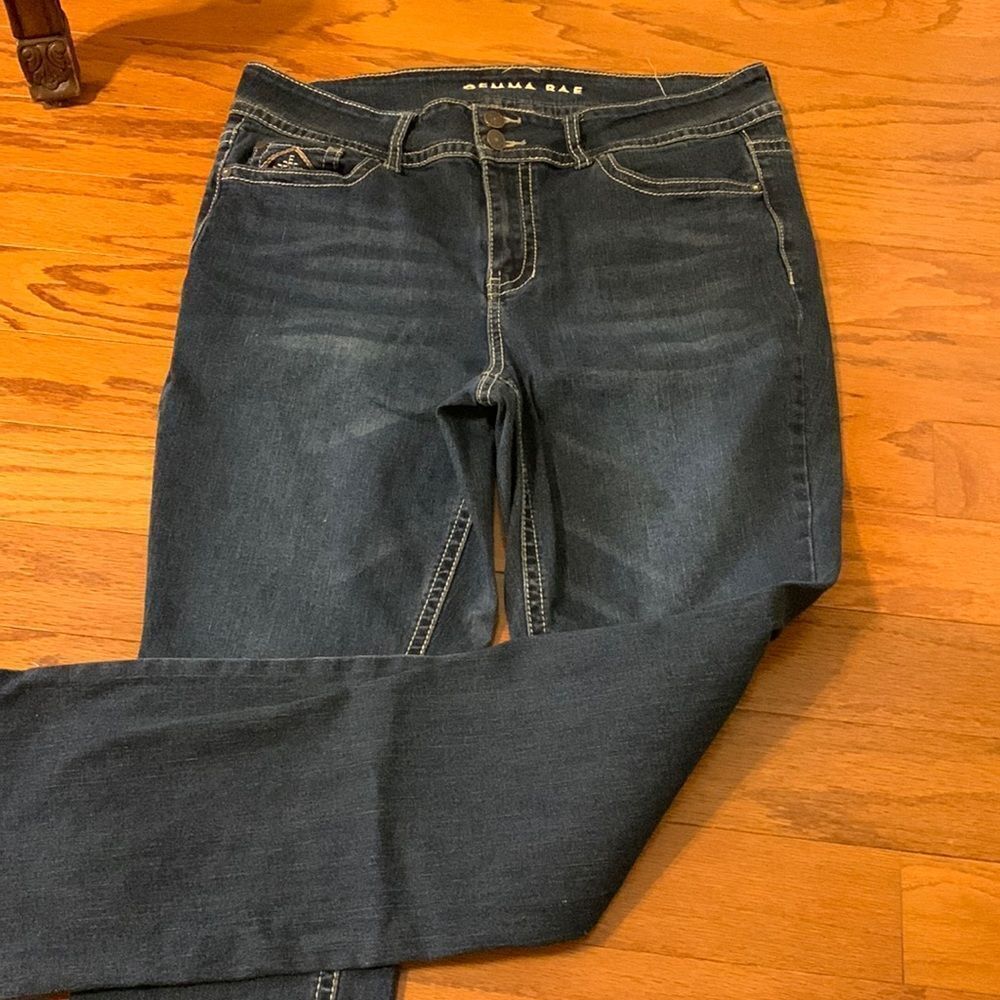 Gemma Rae size 14 W denim jeans with Aztec detail on pockets